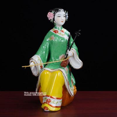TƯỢNG SỨ MEN MÀU 3 CÔ GÁI
